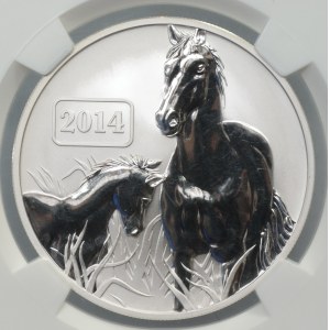 Tokelau, 5 dolarów 2014, Rok konia, NGC PF 69