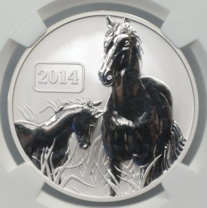Tokelau, $5 2014, Year of the Horse, NGC PF 69