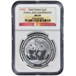 Chiny, 10 yuanów 2009, Panda 30. rocznica, NGC MS 69