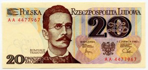 People's Republic of Poland, 20 gold 1982, AA series