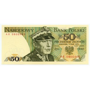 PRL, 50 złotych 1975, seria AR