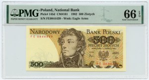 People's Republic of Poland, 500 gold 1982, FE series, PMG 66 EPQ