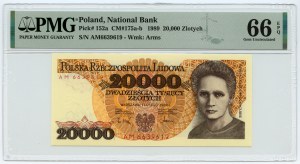 People's Republic of Poland, 20,000 gold 1989, AM series, PMG 66 EPQ