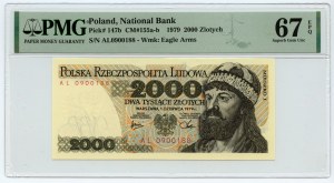 People's Republic of Poland, 2000 gold 1979, AL series, PMG 67 EPQ