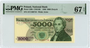 People's Republic of Poland, 5,000 gold 1986, series AY, PMG 67 EPQ