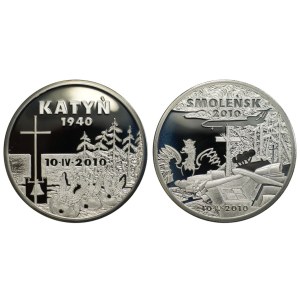 Polska, Ku Pamięci i Przestrodze, Katyń 1940, Smoleńsk 2010, zestaw 2 sztuk