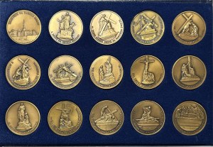 Poland, Set of medals in case, Way of the Cross, 15 pieces of medals