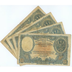 100 złotych 1919, zestaw 4 sztuk banknotów