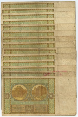 50 zloty 1929, set of 14 banknotes