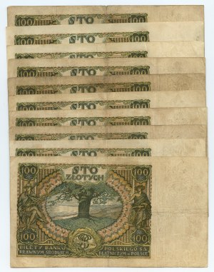 II RP, set of 10 banknotes, 100 zloty 1932
