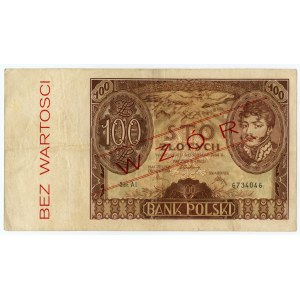 II RP, 100 złotych 1934, seria AI, fałszywy nadruk WZÓR