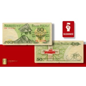 SOLIDARNOŚĆ, 50 groszy 1982, Jaruzelski