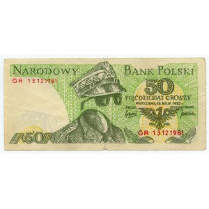SOLIDARNOŚĆ, 50 groszy 1982, Jaruzelski