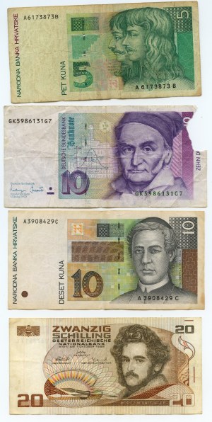 Belgium, Austria, Croatia, Germany, set of 6 banknotes