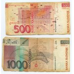 Słowenia, 20, 100, 200, 500 oraz 1000 tolarjev (1992-1997), zestaw 6 sztuk banknotów