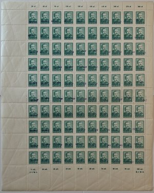 Full sheet of stamps, Boleslaw Bierut 1948