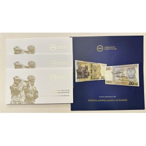 III RP, set 3 banknotów, 20 złotych 2022, Ochrona polskiej granicy wschodniej, numery seryjne RP0004996, RP0004997, RP0004998