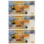 III RP, set 7 banknotów, 20 złotych 2021, Lech Kaczyński, numery PO KOLEI