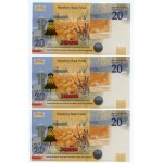 III RP, set 7 banknotów, 20 złotych 2021, Lech Kaczyński, numery PO KOLEI