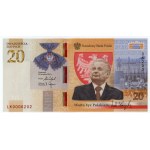 III RP, set 7 banknotów, 20 złotych 2021, Lech Kaczyński, numery PO KOLEI