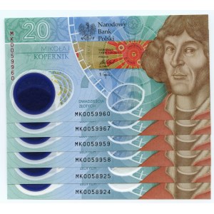 III RP, set 6 banknotów, 20 złotych 2022, Mikołaj Kopernik