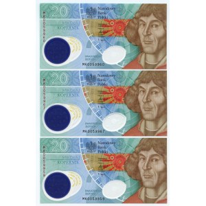 III RP, set 6 banknotów, 20 złotych 2022, Mikołaj Kopernik