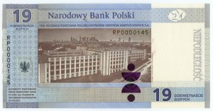 III RP, 19 gold 2019, 100th anniversary of the founding of PWPW, LOW NUMBER RP0000145