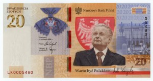 Third Republic, 20 zloty 2021, Lech Kaczynski, LOW NUMBER LK0005480