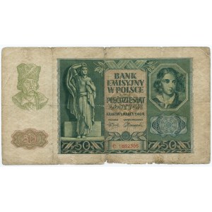 50 złotych 1940, seria C, Okręg Warszawski Dowództwo Zgrup. IV