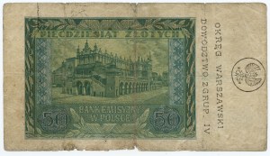 50 zloty 1940, series C, Warsaw District Command Group. IV
