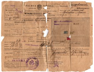 Old construction document, hand filled form with property estimate