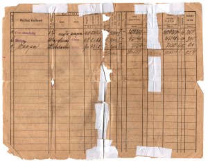 Old construction document, hand filled form with property estimate
