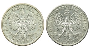 II RP, 2 gold 1932-1934, Polonia, set of 2 pieces