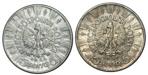 II RP, 5 gold (1935-1936) Józef Piłsudski, set of 2 pieces