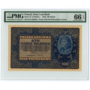 100 marek polskich 1919, IE Serja N, PMG 66 EPQ