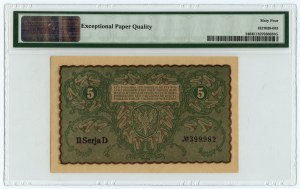 5 Polish marks 1919, II Series D, PMG 64 EPQ