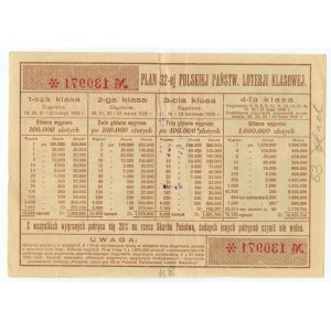 32nd Polish State Class Lottery, 1/4 ticket 1935, class III