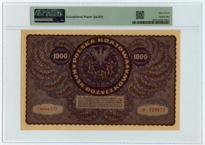 II RP, 1,000 Polish marks 1919, 1st SERIES CO, PMG 67 EPQ, MAX NOTA