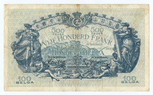 Belgium, 500 francs 1938