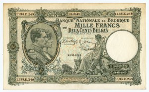 Belgium, 1,000 francs 1939
