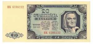 People's Republic of Poland, 20 gold 1948 - HK series
