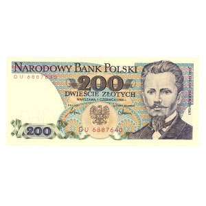 PRL, 200 złotych 1986, seria DU