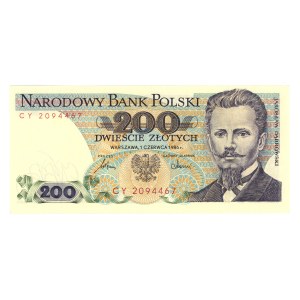 PRL, 200 złotych 1986, seria CY