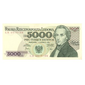 PRL, 5000 złotych 1982, seria CB