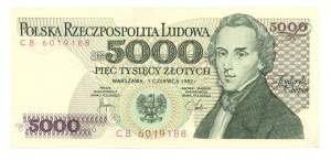 People's Republic of Poland, 5000 gold 1982, CB series