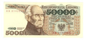 People's Republic of Poland, 50,000 zloty 1989, AB series