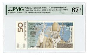 III RP - 50 zloty 2006, John Paul II - PMG 67 EPQ