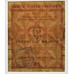 PEWEX - 50 dolarów 1960, seria Bc - Fałszerstwo wykonane na bonie 50 centów 1960