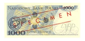 People's Republic of Poland, 1,000 zloty 1979, Series BM 0000000, MODEL No 1783*.