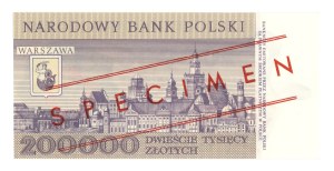 People's Republic of Poland, 200,000 zloty 1989, Series A 0000000 MODEL No 0547*.